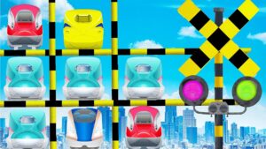 踏切カンカン新幹線でオセロゲーム Railroad crossing animation Shinkansen