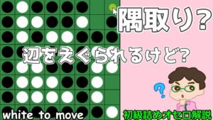 初級詰めオセロ解説 偶数理論～やっぱり偶数理論は強力。辺を取られるくらいいいんですよ。